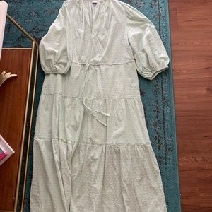 Mint green Swiss dot dress